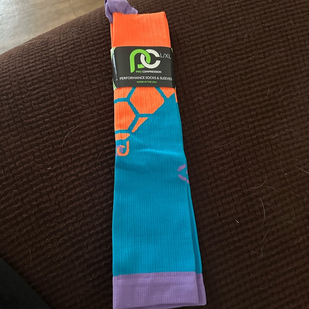 Orange and Blue Pro Compression Socks